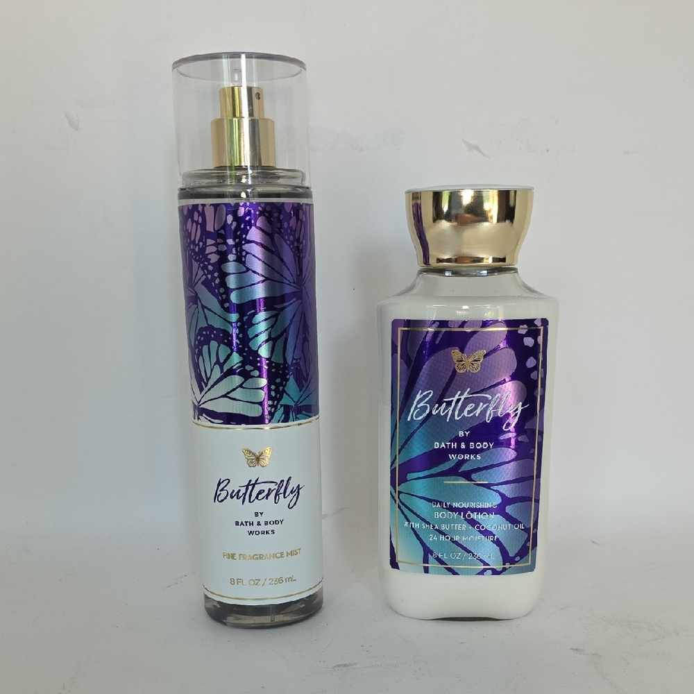 New Bath & Bodyworks Butterfly Set of 2 Fragrance & Body Lotion